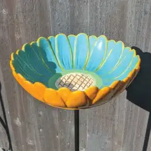Fuglebad i keramikk African Daisy